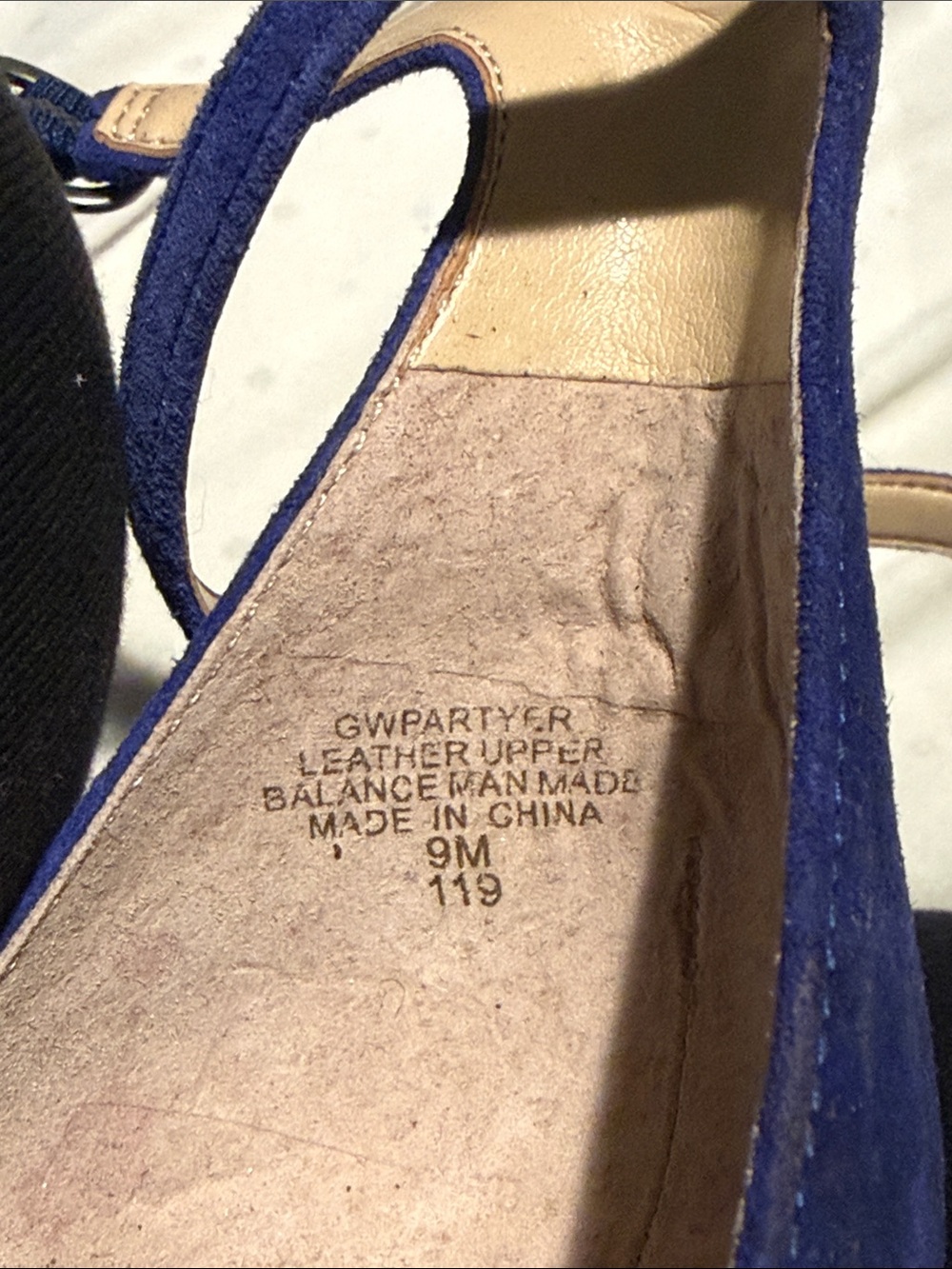Guess Partyer Ankle Strap Heels Blue Silver Metallic High Sandal Heels 9 - Picture 6 of 7